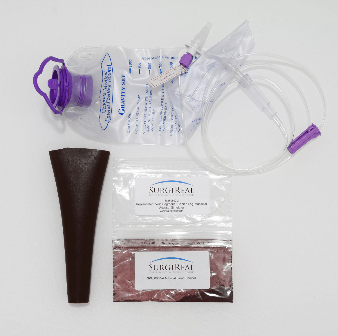 Ersatzteilset: Schwarze Haut, Vene, IV - Beutel, Kunstblutpulver - Erler - Zimmer